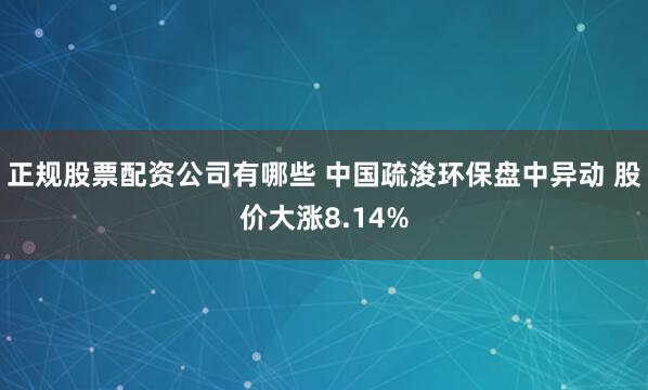 正规股票配资公司有哪些 中国疏浚环保盘中异动 股价大涨8.14%