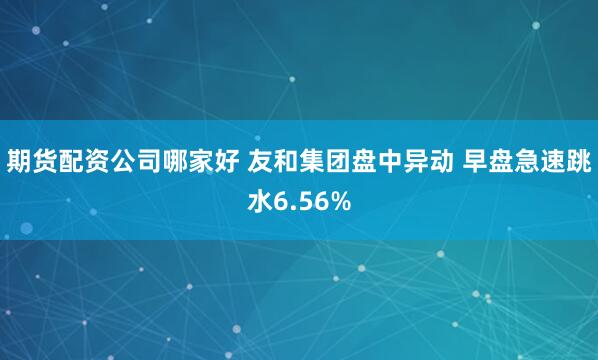 期货配资公司哪家好 友和集团盘中异动 早盘急速跳水6.56%