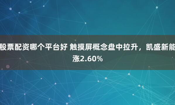 股票配资哪个平台好 触摸屏概念盘中拉升，凯盛新能涨2.60%